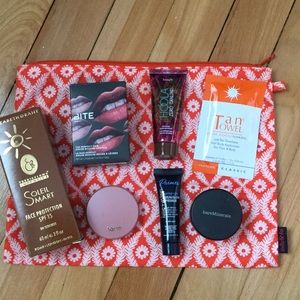 High end face and body bronzer, primer, lip, blush