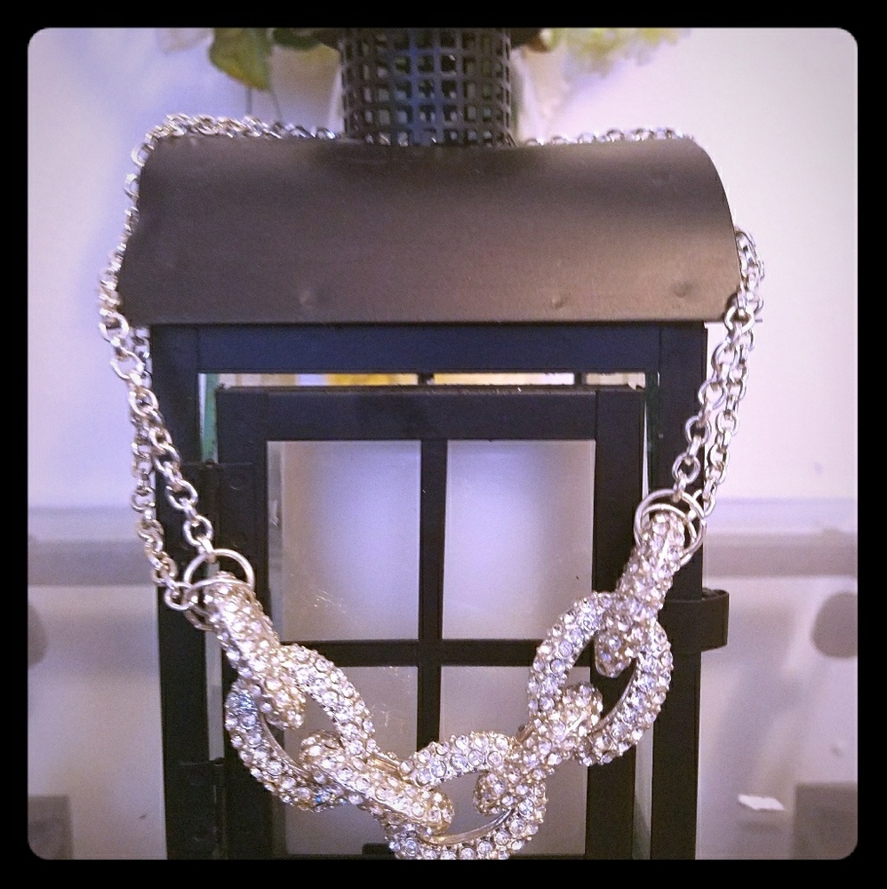 Rhinestone Incrusted Link Necklace