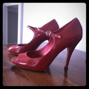 Aldo red patent leather Mary Jane pumps