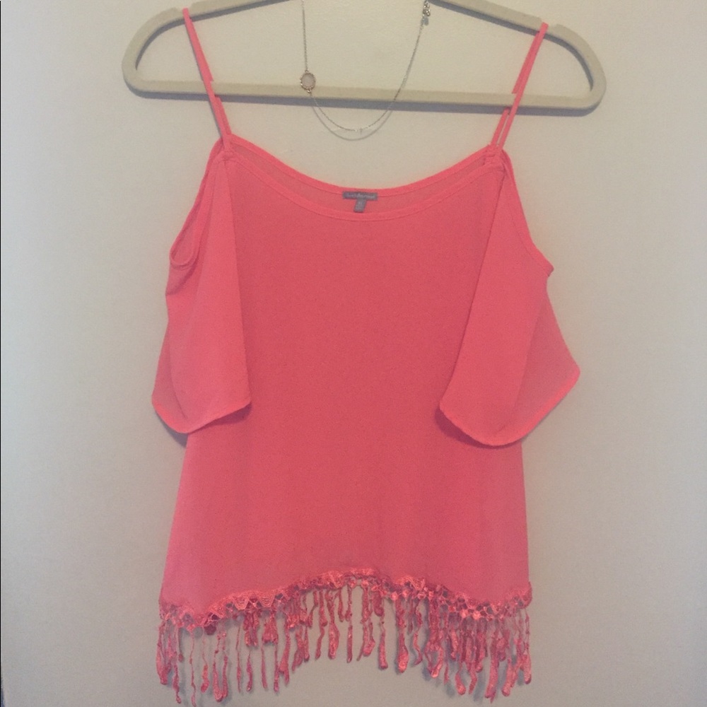 Coral / Pink Off the Shoulder Top