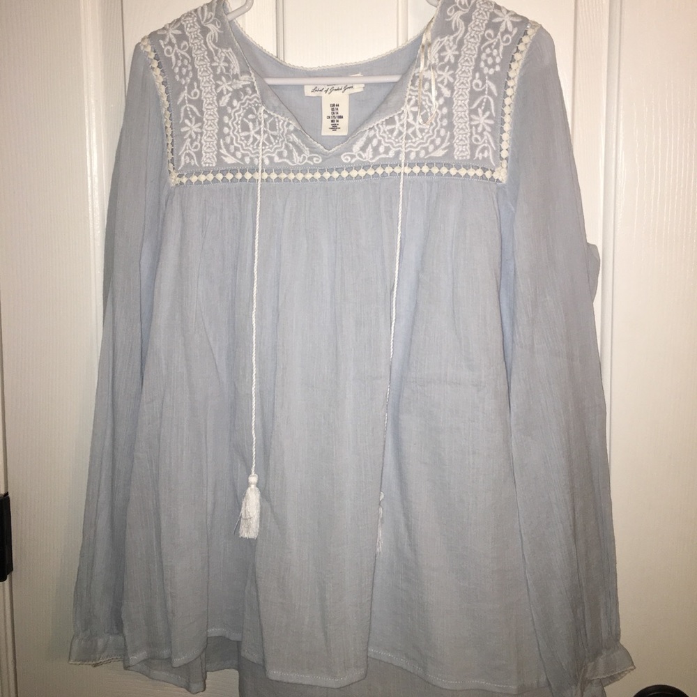 Blue Peasant top