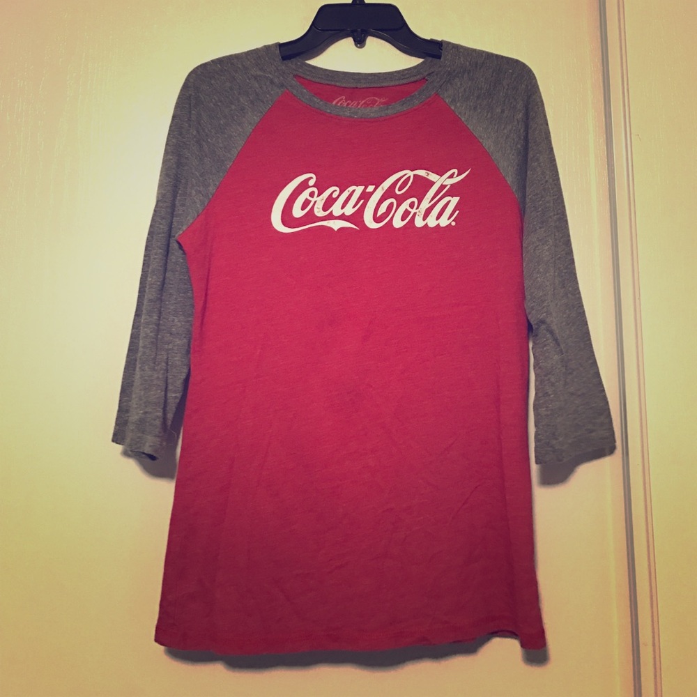 Distressed Coca-Cola 3/4 Sleeve Top