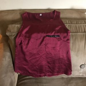 Burgundy blouse! Sleeveless!