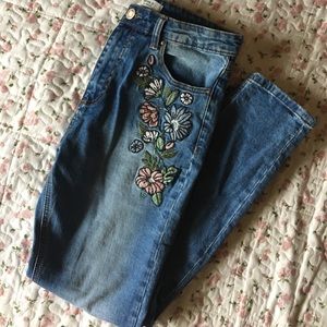 Forever 21 embroidered jeans