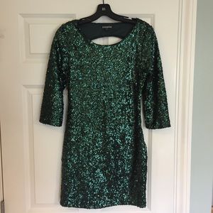Forest green sequin mini