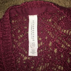 Long maroon cardigan