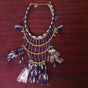 Zara bead and feather necklace