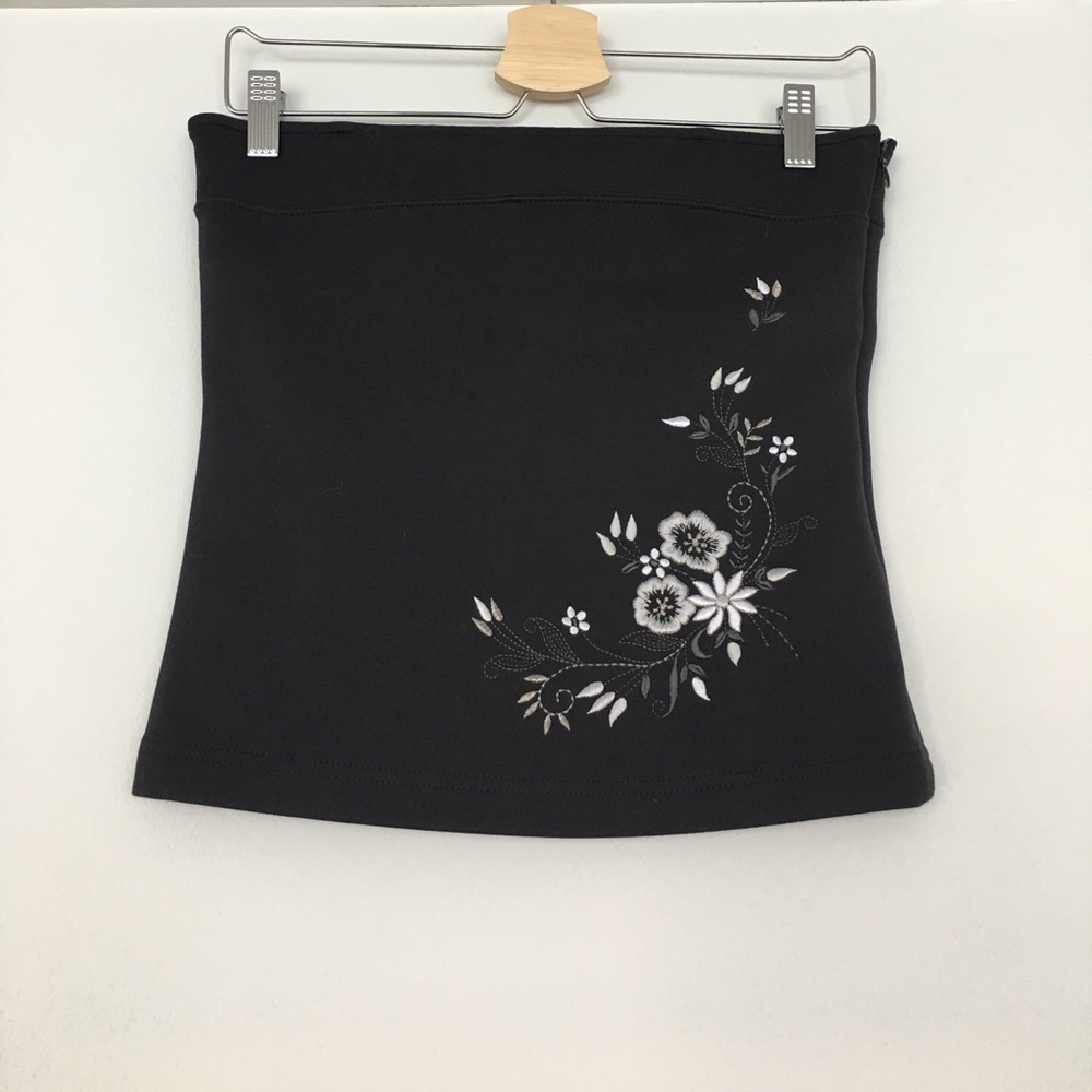 Express dark slate grey embroidered tube top small