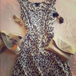 Bloomingdales Aqua Cheetah Print Dress