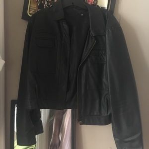 Black leather jacket
