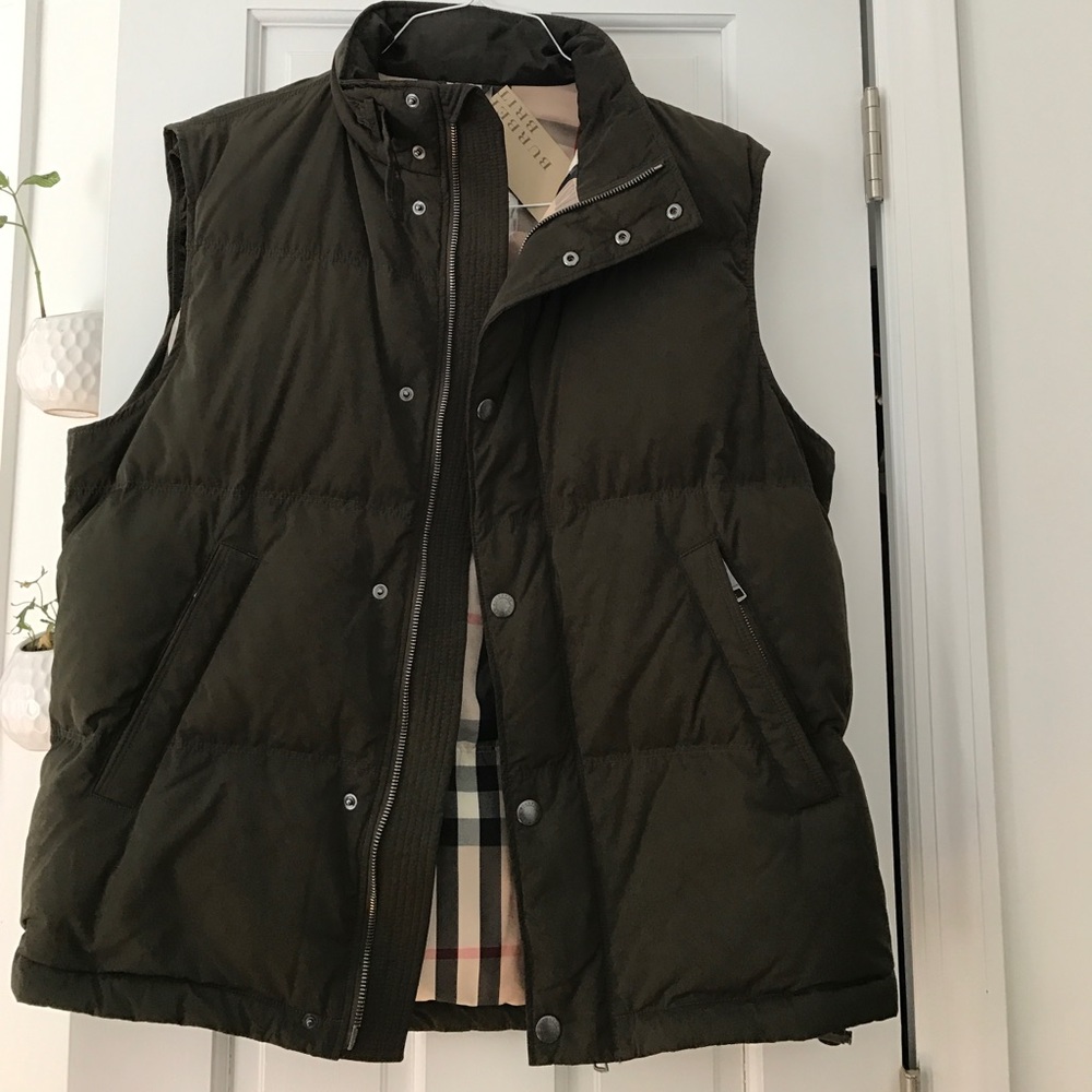 Burberry Dark Olive Men's Puffer Vest