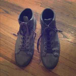 Leather High Top Sneaker with laces