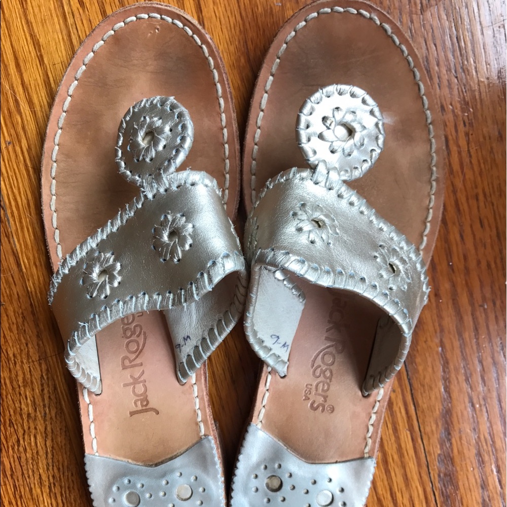 Jack Rogers platinum sandal