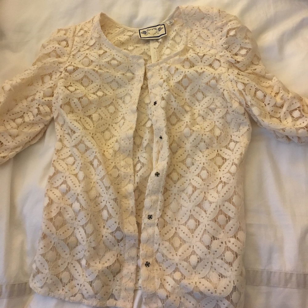 Lace floral jacket from Anthropologie.