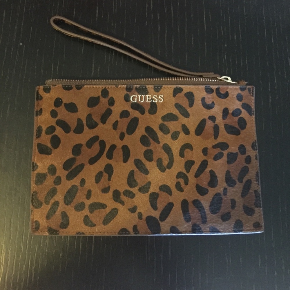 Guess Leopard Wristlet or Small Evening Bag