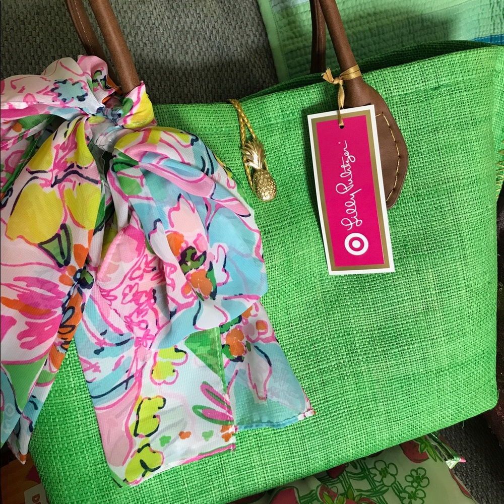 Lilly Pulitzer for Target Raffia Bag "Nosey Posey"