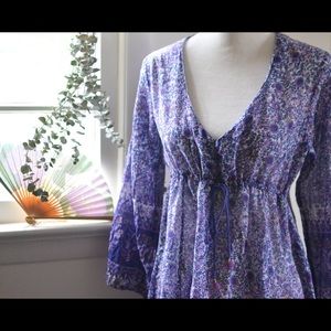 Hippie Purple Floral Maxi Dress