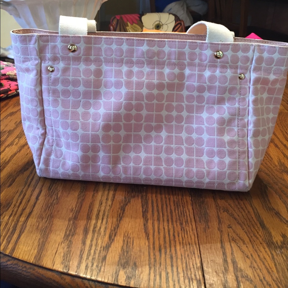 Pretty Kate Spade Pink and White Tote
