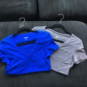 Bundle 2 Express blue & slate grey tees w/ pockets