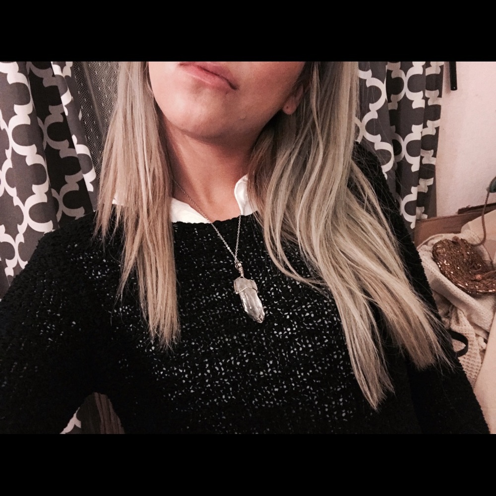 Black Knit Pullover Tunic Sweater