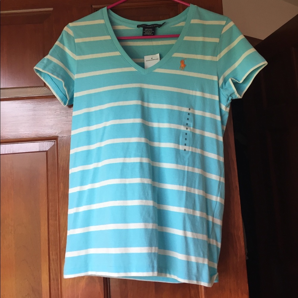 Never-worn Ralph Lauren light blue polo shirt