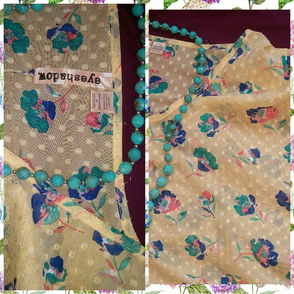 Floral Sheer Yellow Top - Picture 8 of 8