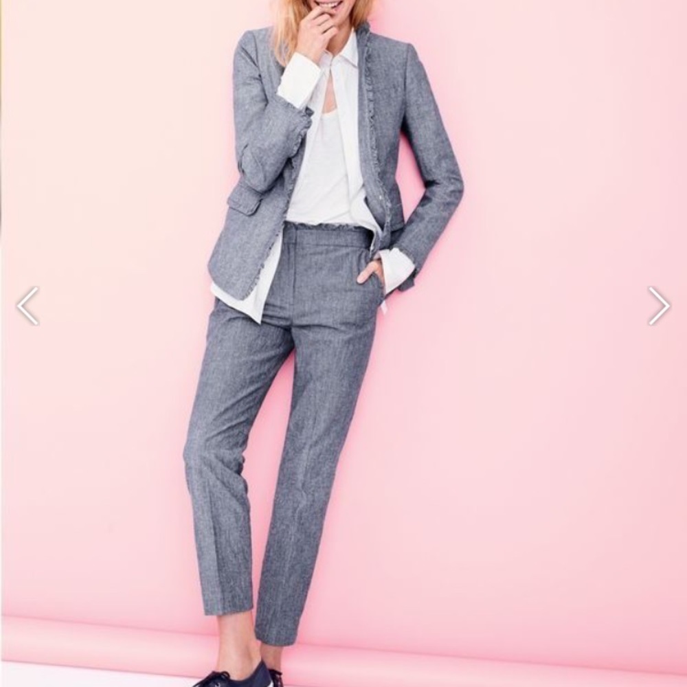 J Crew ruffle chambray pants