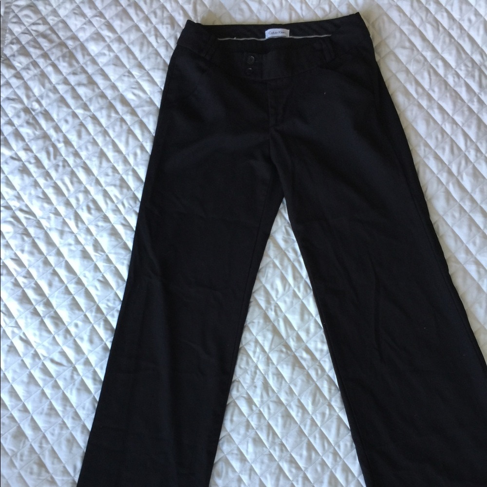 Calvin Klein Black plaid dress pant.