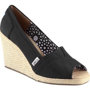 TOMS calypso canvas wedge, EUC