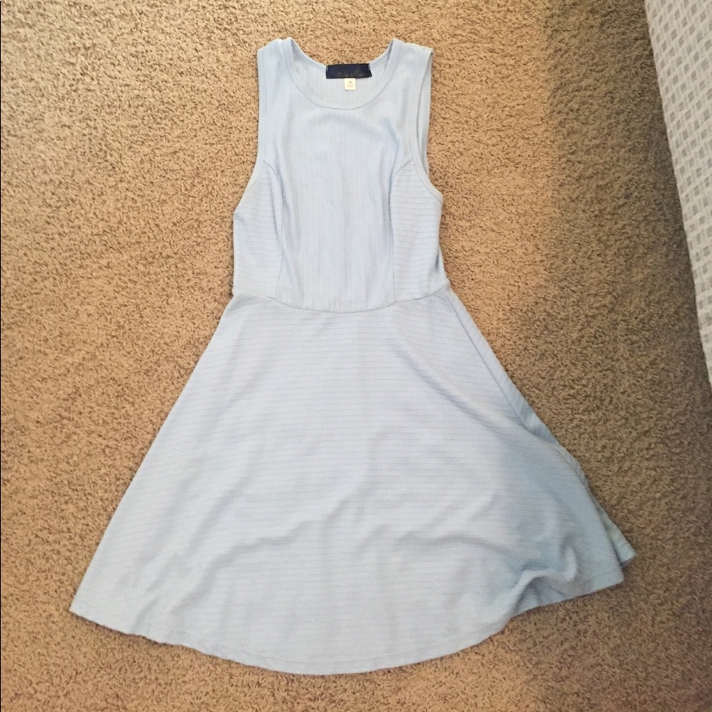 Simple Blue fit and flare dress