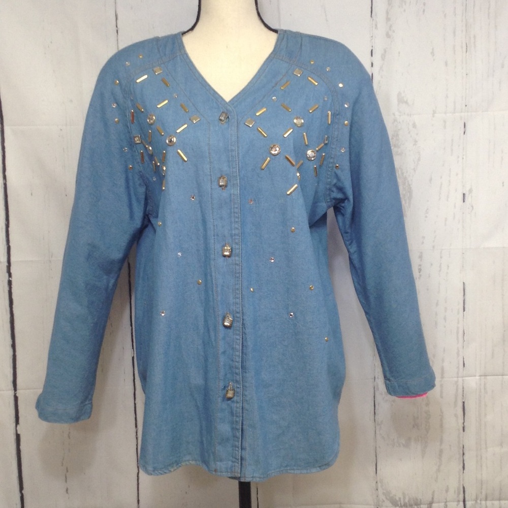 VTG SUSAN CHRISTOFHER  Denim Buttons Down Shirt