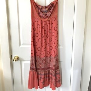Coral bohemian maxi dress