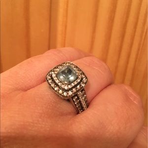 LeVian Aquamarine and chocolate diamond ring