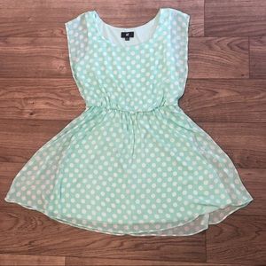 Mint and White Polka Dot Dress