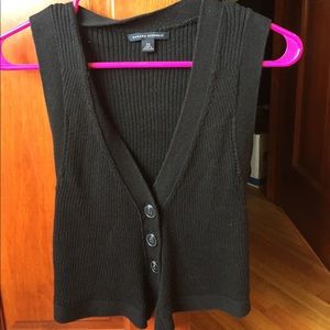 Banana Republic black button down vest