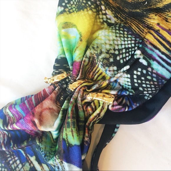 Caffe Swimsuit Set in Peacock Snake - Picture 2 of 5