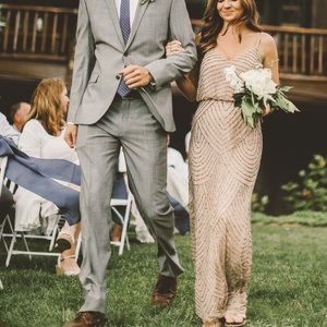 Adrianna Papell art deco beaded blouson gown