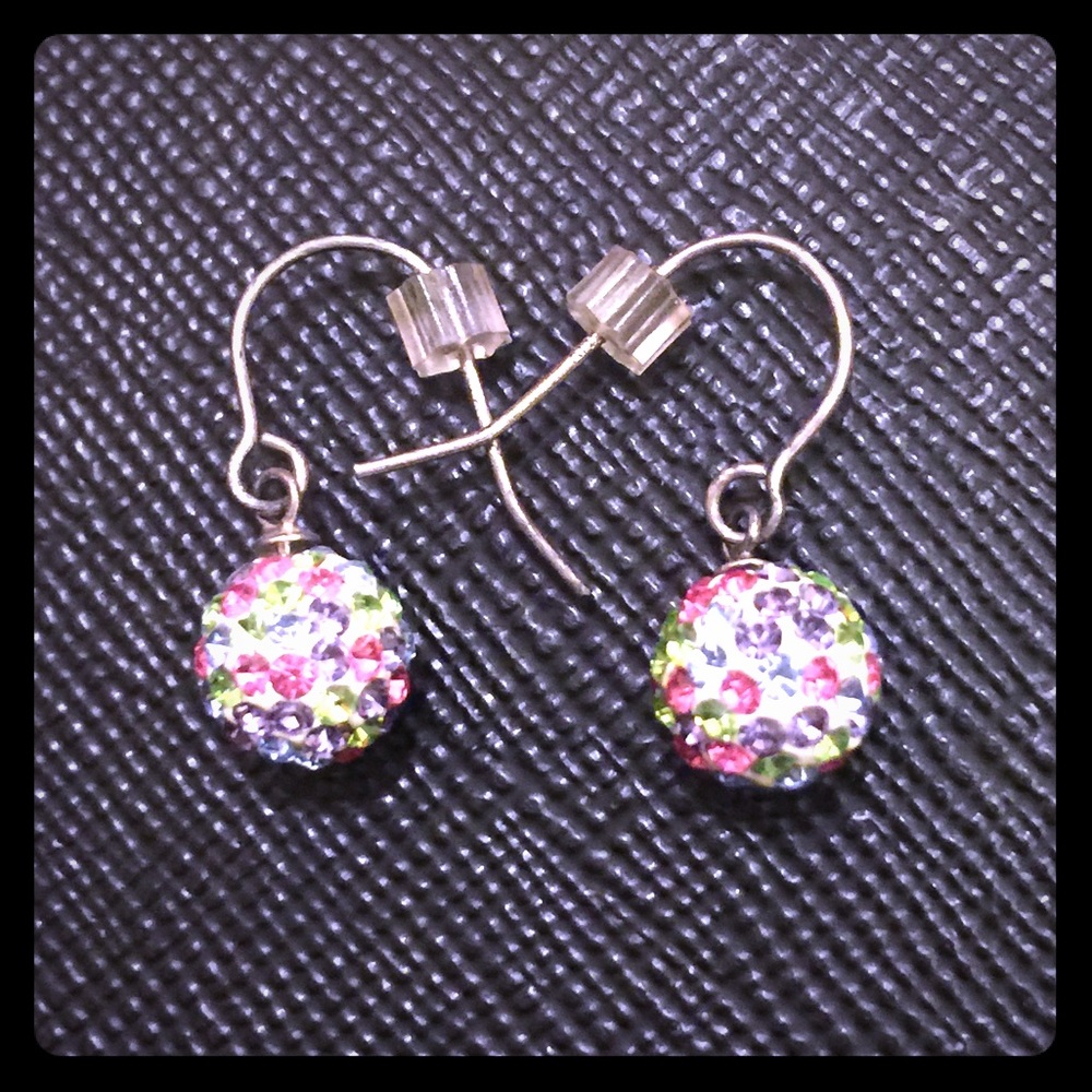 Multi-colored ball earrings