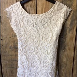 Ivory lace mini dress