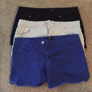 3 pairs of shorts.