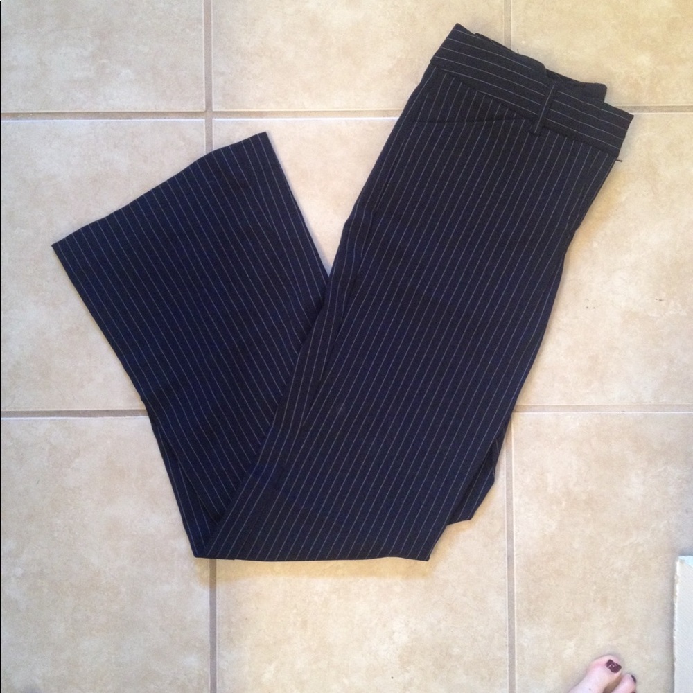 Express black striped slacks