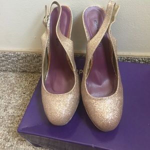 Madden girl gold glitter heels