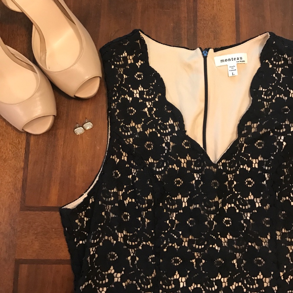 Black lace peplum blouse