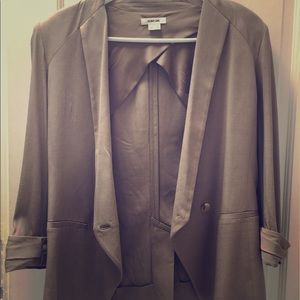 Helmut Lang Size 4 Taupe Beige Double Roll Blazer