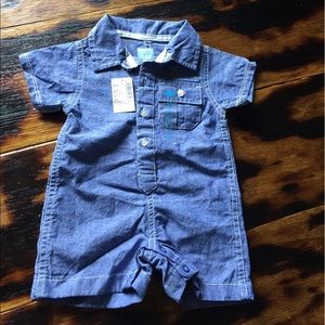 TCP baby boys denim shorts romper 0-3 months