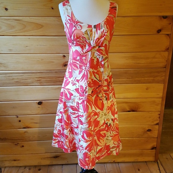 Coldwater Creek Dresses & Skirts - Coldwater Creek Coral/Peach Floral Dress