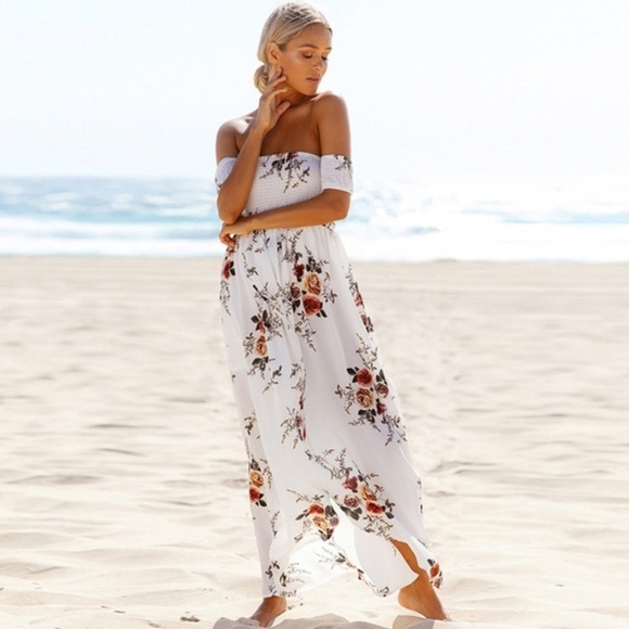 🎉HP🎉Off Shoulder boho chiffon dress - Picture 4 of 5