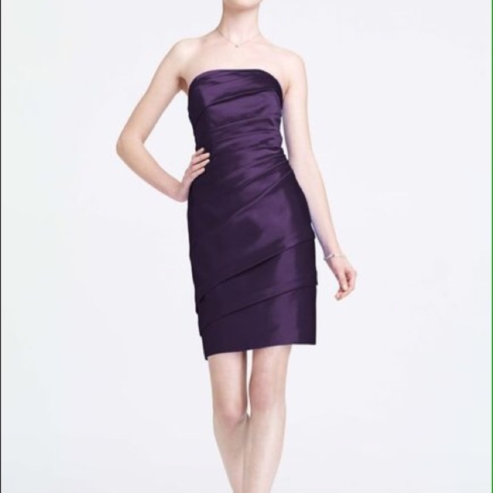 Strapless Satin Plum Dress