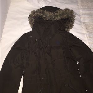 Brown Abercrombie kids winter jacket