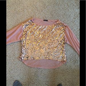 Light Pink, sequined women's fashion top